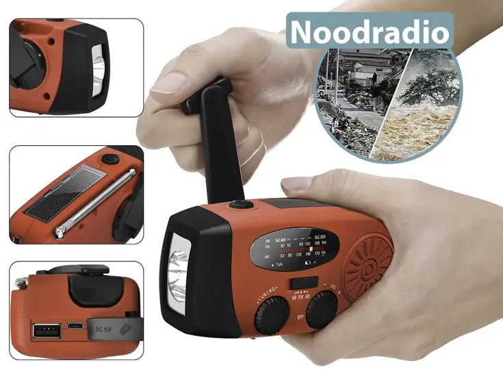 Noodradio met AM/FM/WB en powerbank - 2000 mAh