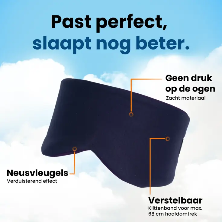 Slaapmasker Katoen - Donkerblauw - PurelyGoods