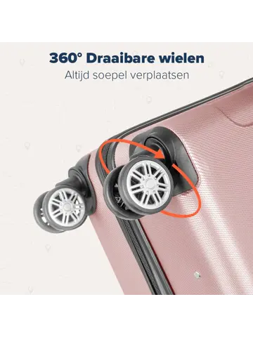 Kofferset – 3 Delig – 38L – Roségoud