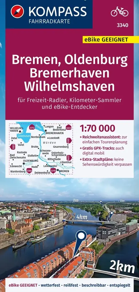 Fietskaart FK 3340 Bremen - Oldenburg