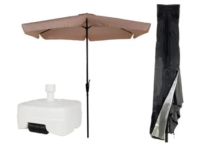 CUHOC Parasol Ecru + Verrijdbare Voet en Hoes