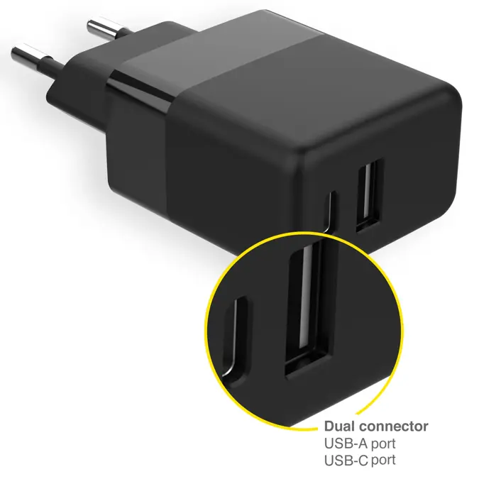 Accezz Wall Charger USB-C en USB - 20 Watt