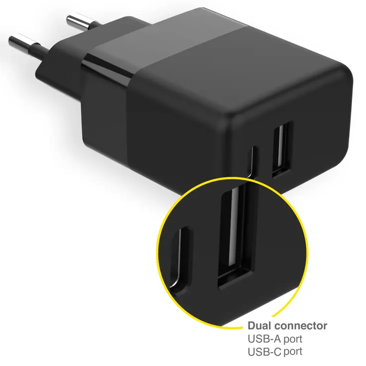 Accezz Oplader USB-C en USB - 20 Watt