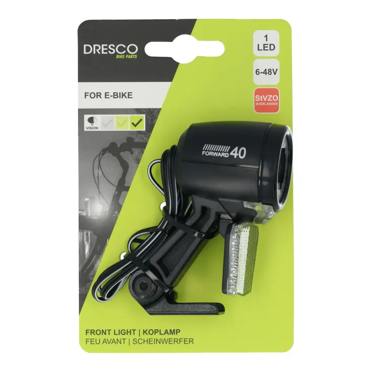 Urban E-Bike Koplamp 40 Lux met Retro Reflector