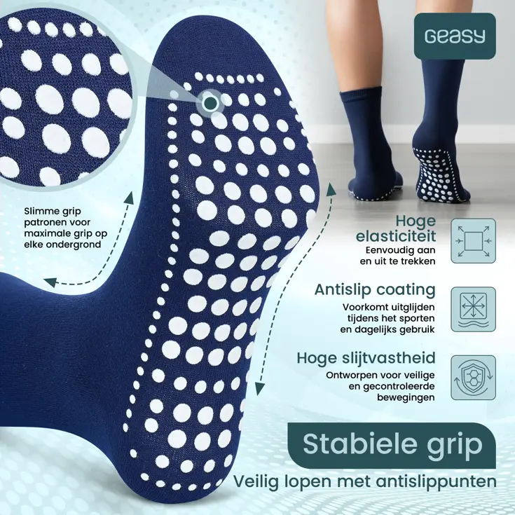 GEASY Antislip Sokken 3 paar - flex grip