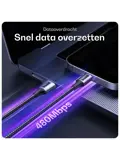 Flex USB-A naar Lightning Krulsnoer 1M Zwart