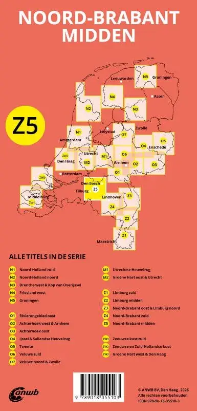 ANWB Fiets en wandelknooppuntenkaart Z5 Noord-Brabant midden