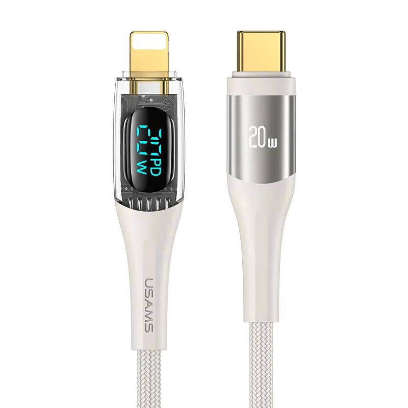 Usams USB-C/Lightning  1.2m  Beige main product image