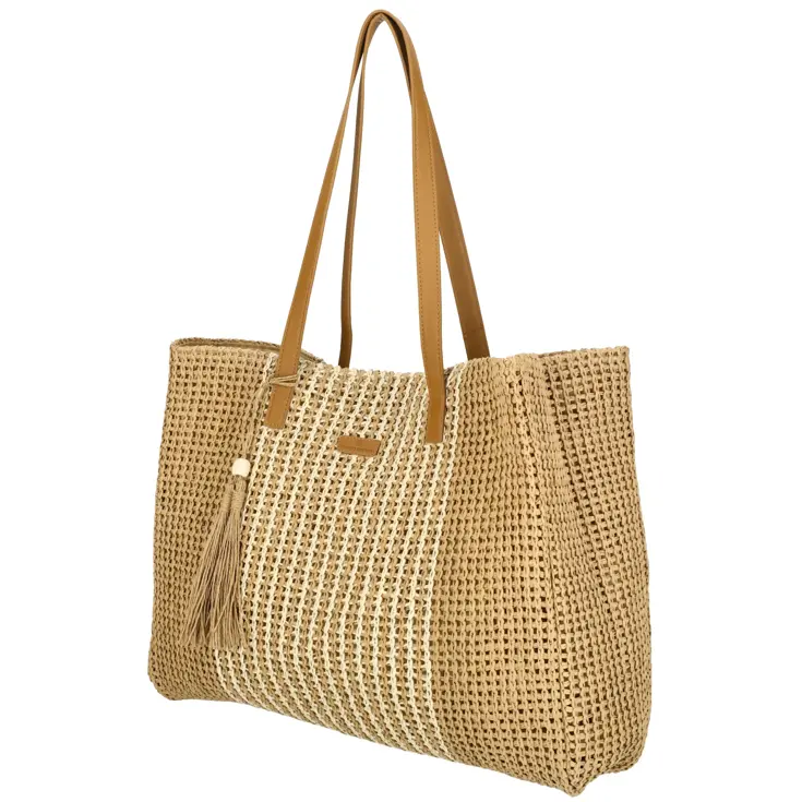 Capri - Strandtas met rits - Riet