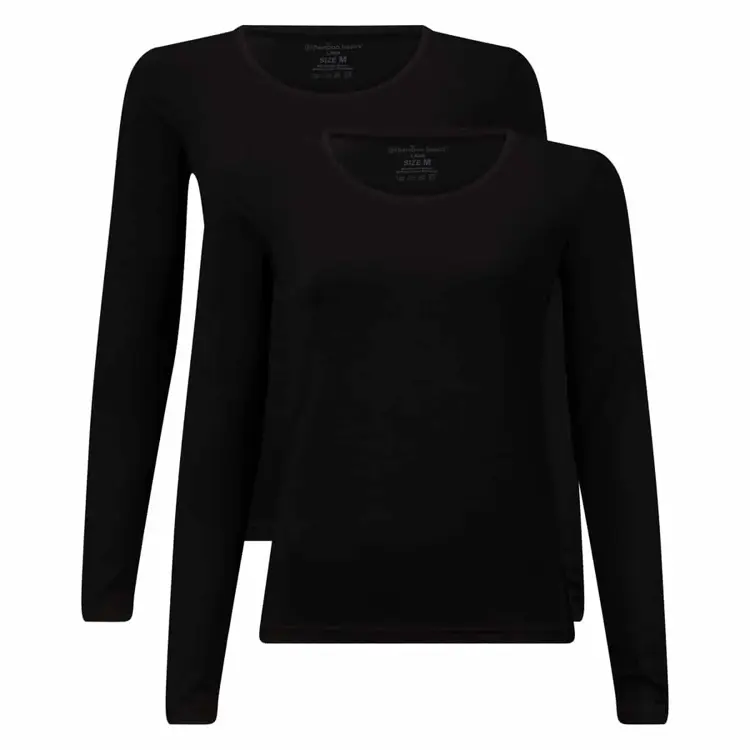 LARA - T-shirts lange mouw 2-pack dames