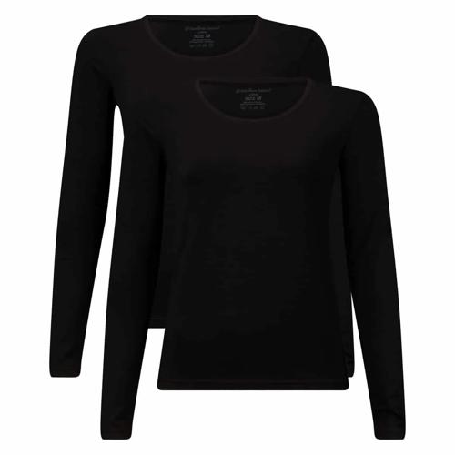 LARA - T-shirts lange mouw 2-pack dames