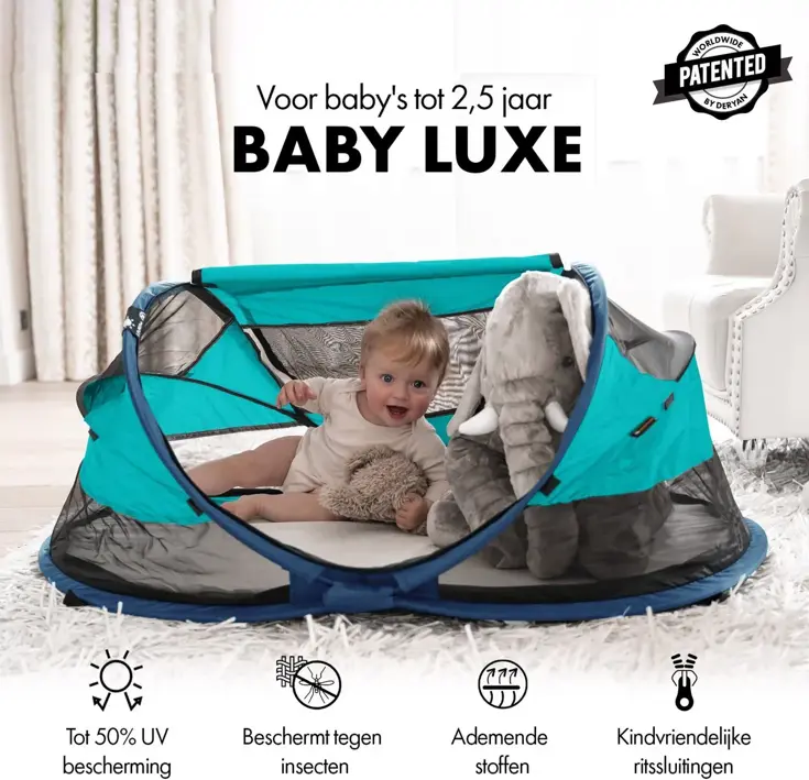 Baby luxe campingbedje - Zelfopblaasbare matras