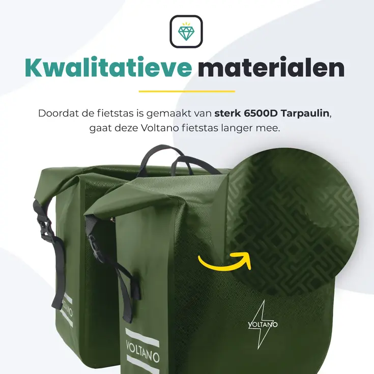 Voltano Dubbele Rolltop Fietstas 48 L