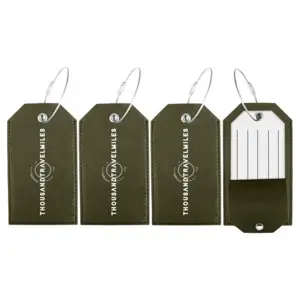 Bagagelabel – 4 stuks – Leer – Groen