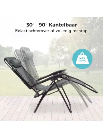 LifeGoods Opvouwbare Tuinstoelen - 2-pack