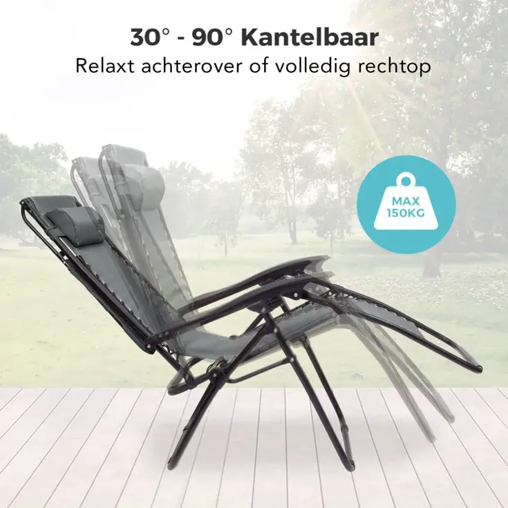 LifeGoods Opvouwbare Tuinstoelen - 2-pack