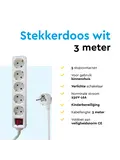 Stekkerdoos 5‑voudig met schakelaar – 3 m