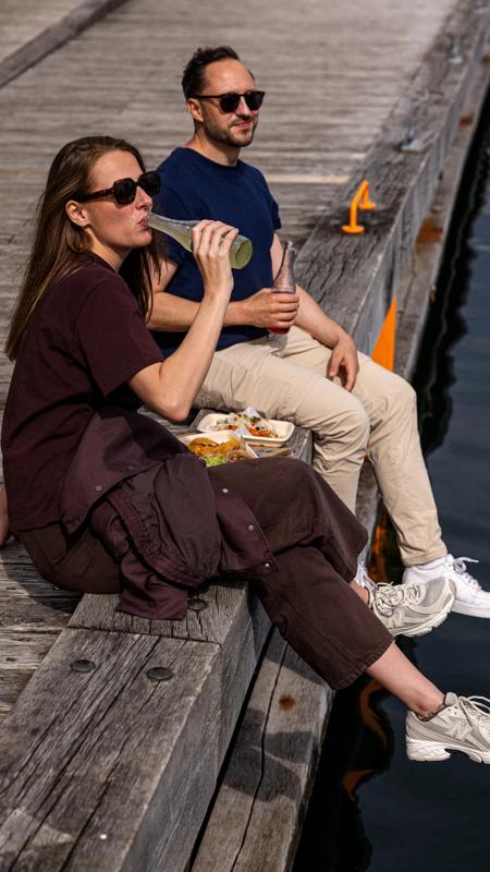 Eten op de steiger in Nordhavn, Kopenhagen