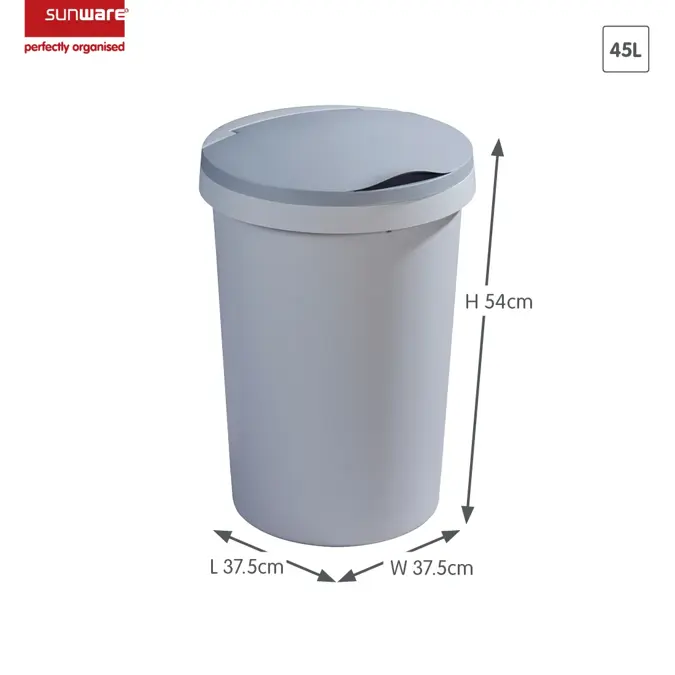 Twinga - Prullenbak + klepdeksel - 45L grijs