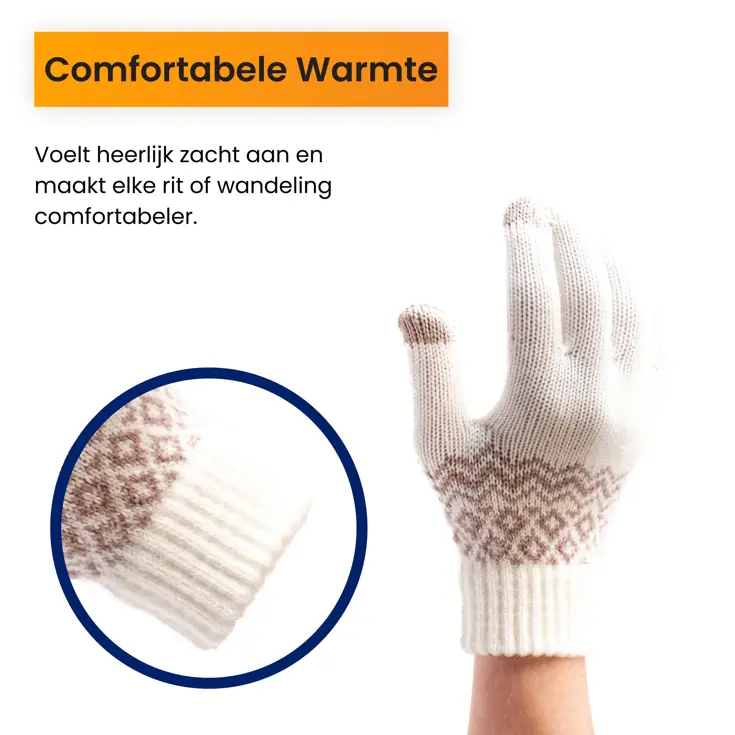 Touchscreen Handschoenen Winter - Wit