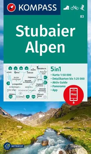 Kompass wandelkaart 83 Stubaier Alpen