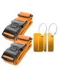 Kofferset 4-delig kofferriem + bagagelabels Oranje
