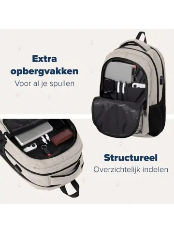 Rugtas – 28L – 15,6 Inch – Beige