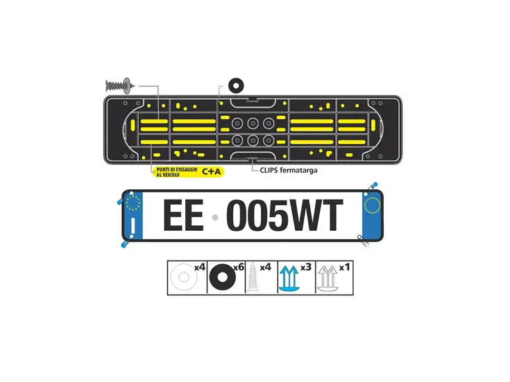 Kentekenplaathouder zwart PP kunststof