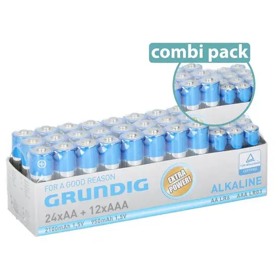 Grundig Batterijen - 12x AAA + 24x AA