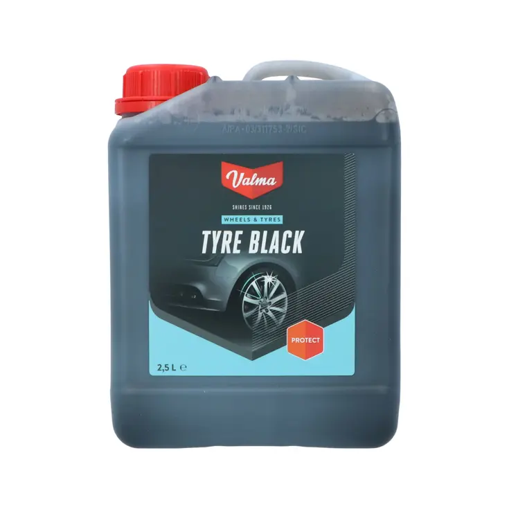 Tyre Black 2,5L - Diepzwart voor banden en matten