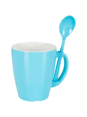 Mok met lepel Rainbow 390ml 4 Stuks