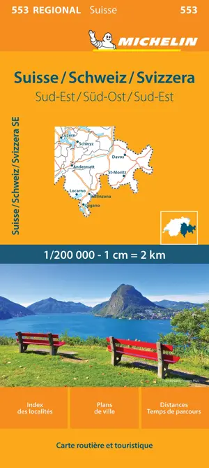 Kaart Regional 553 Zwitserland Zuid-Oost