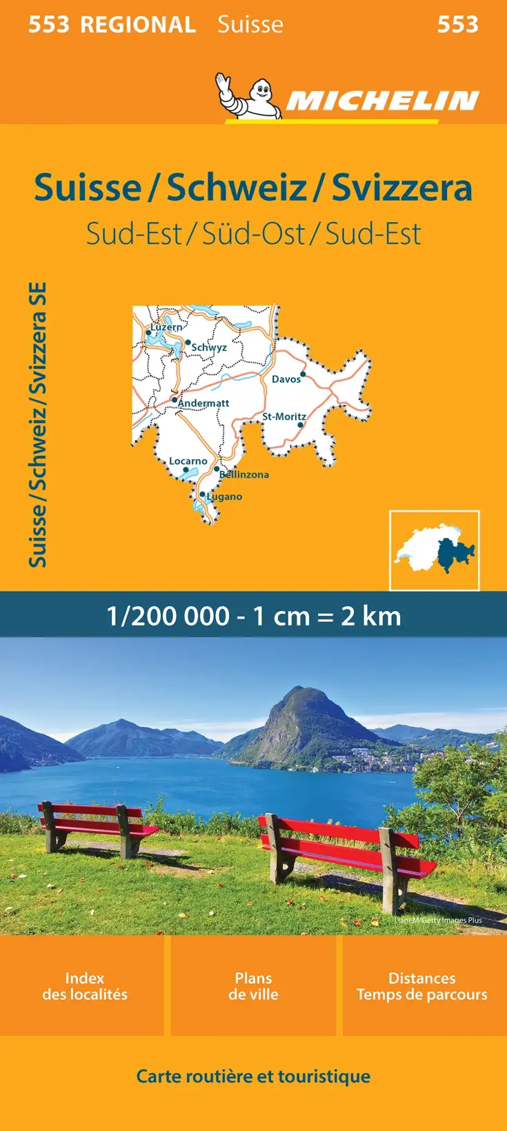 Kaart Regional 553 Zwitserland Zuid-Oost