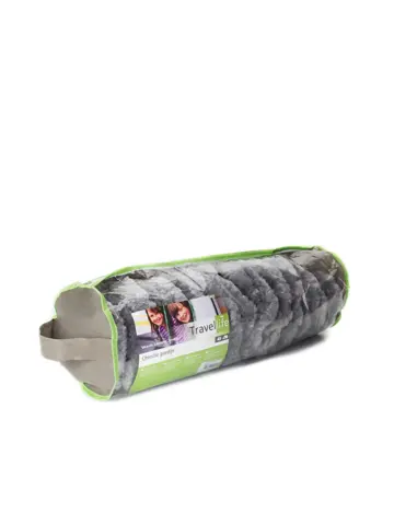 Chenille grijs/wit/blauw 56x185cm