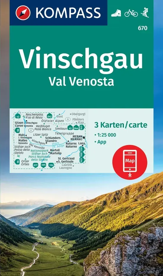 Wandelkaart WK670 Vinschgau Val Venosta