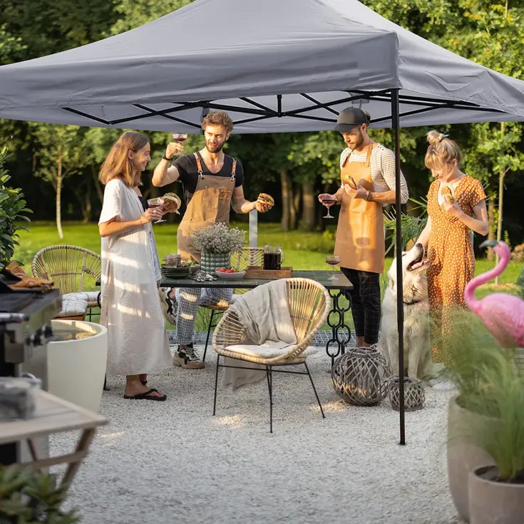 Partytent – 3x3 m – Easy-Up – Donkergrijs