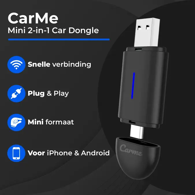 Mini 2-in-1 Car Dongle - CarPlay/Android Auto