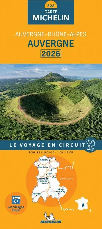 Michelin wegenkaart 522 Auvergne 2026