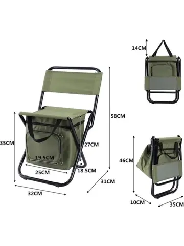 Inklapbare campingstoel met koeltas