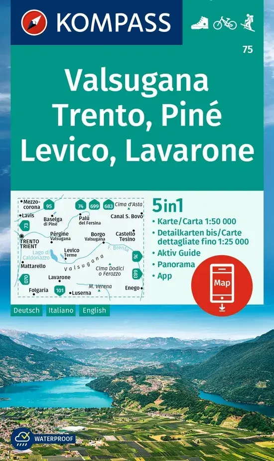 Wandelkaart WK75 Valsugana - Trento