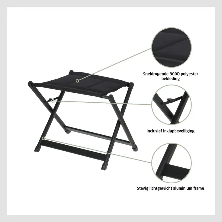 Festo voetenbank grafiet zwart