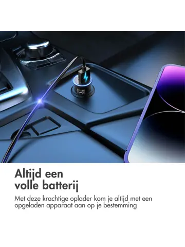 Autolader - 1x USB-C & 1x USB - 60W