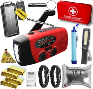 Noodpakket L met Powerbank-Noodradio-Waterfilter