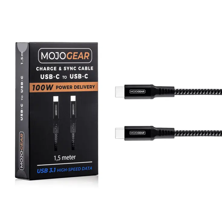 USB-C naar USB-C Kabel – 150cm – 100W