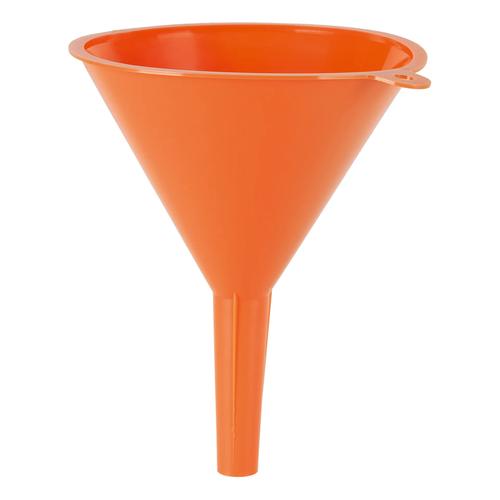 Oranje kunststof trechter 120mm met greep lus