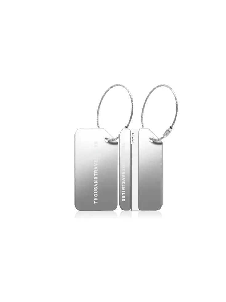 Aluminium Bagagelabel – 2 stuks – Zilver