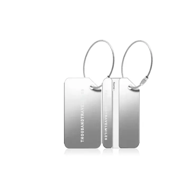 Aluminium Bagagelabel – 2 stuks – Zilver