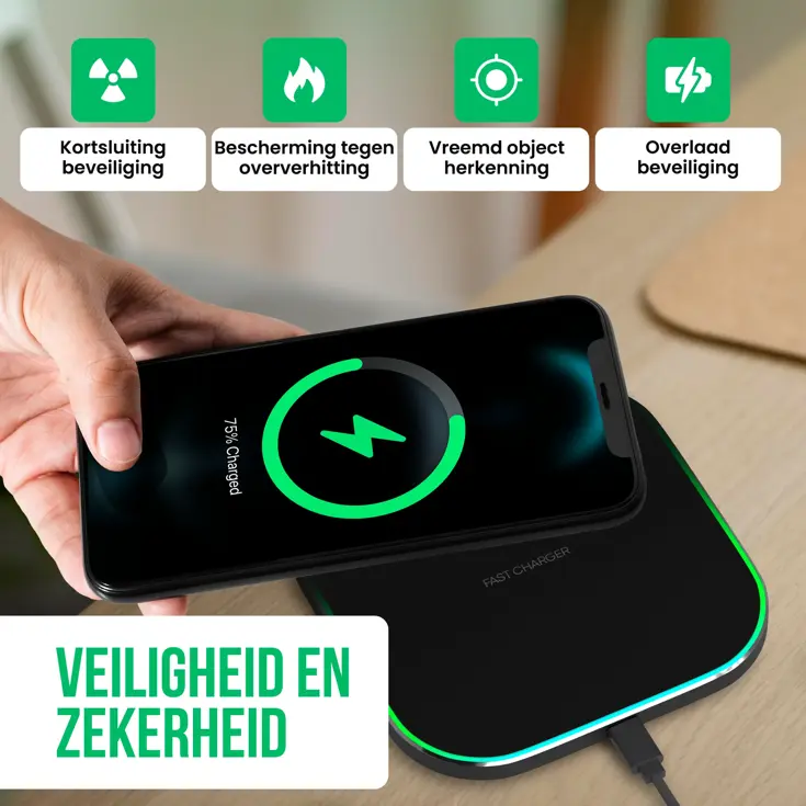 Draadloze Oplader - Zwart