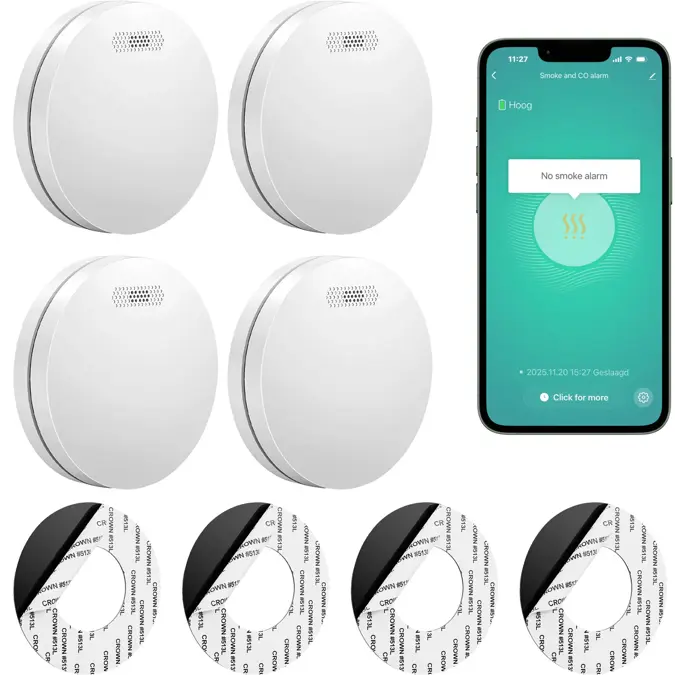 SM11W Slimme rookmelder 4-pack