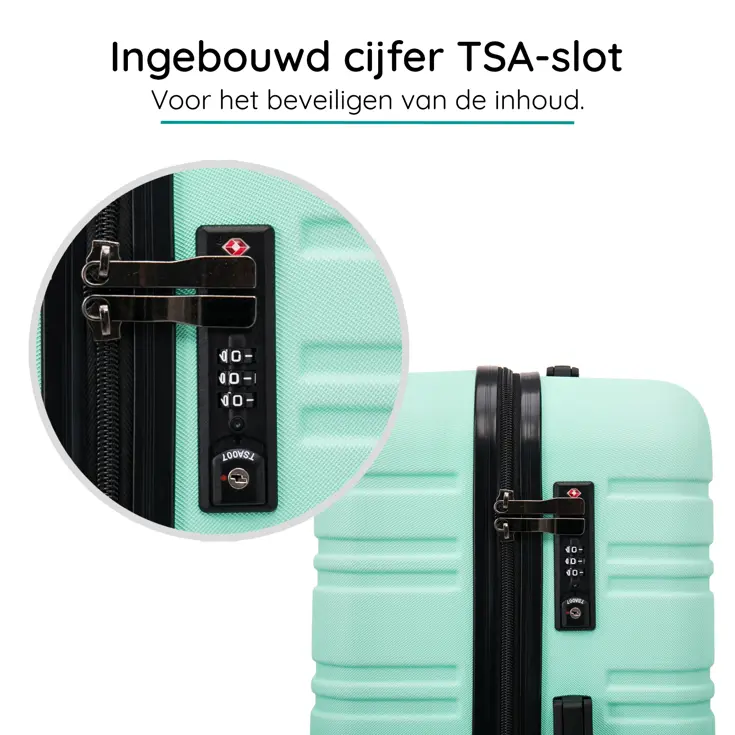 Reiskoffer L ABS 95L met TSA-slot en 360° wielen